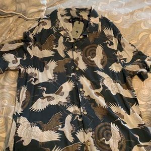 Allsaints, Men’s size L, new with tags, crane print shirt